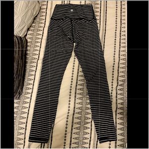 Black and white striped LuluLemon Wunder Unders